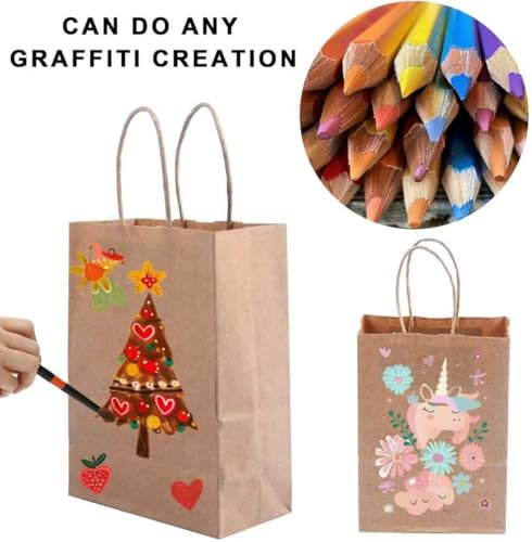 50 Braune Geschenkpapiertüten 15x8x21 cm - Vielseitige Tragetaschen aus Recycling-Kraftpapier für Weihnachten, Hochzeit, Geburtstag, Party & Einkauf