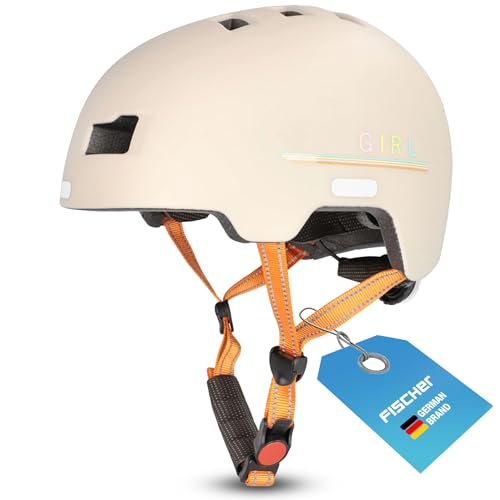 FISCHER BMX Fahrradhelm, Radhelm, Dirt Bike Helm Plus Power, S/M, 54-58cm, bunt, mit integriertem LED-Rücklicht