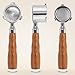 51mm Espresso Bottomless Portafilter 3 Ears for De'Longhi La Specialista EC9335 9155 9355 9665 Coffee Machine,100% Stainless Steel Filter Baskets and Walnut Handle