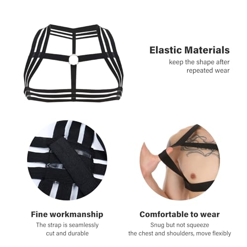 Image of Mens Harness Belt Nylon Elastic Body Shoulder Strap Sexy Halter Club Wear Cosplay Costume