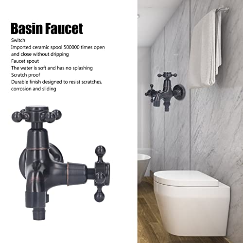 Grifo de lavabo de latón de montaje en pared YWBL-WH con acabado robusto de alta gama 3