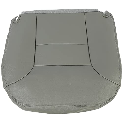 HECASA Driver Side Seat Cover Compatible with 1995 1996 1997 1998 1999 Chevy Chevrolet Suburban Tahoe Silverado Pewter Gray Leather Seat Bottom Cover