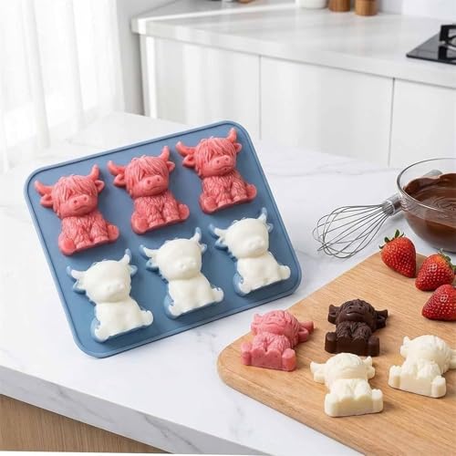Molde de silicona para cubitos de hielo mini vaca miniatura 4