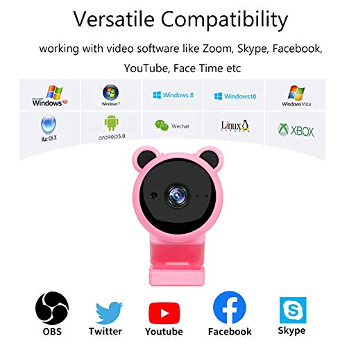 DECDEAL Webcam 1080P com microfone, laptop de mesa USB 2.0, câmera USB plug and play, para streaming