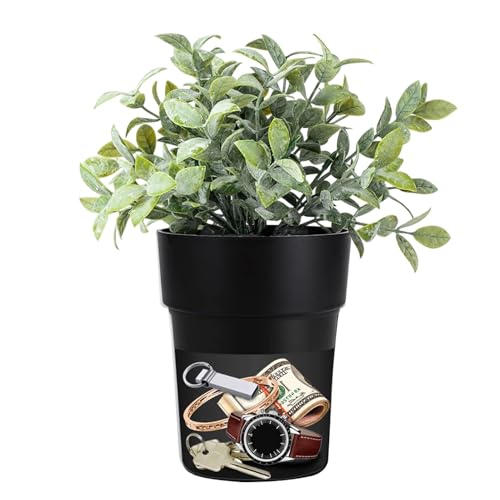 Small Safe – 10.24 Inches Hidden Flower Pot for Storage, Secret Compartment with Lid, Compact Security Box, Easy Concealed Protection, Safety Container Tool, Decorative Pot Accessory