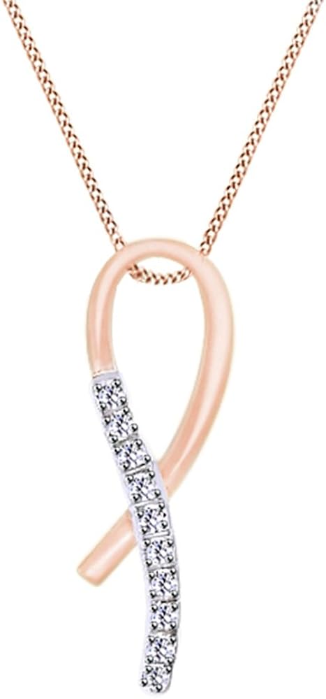 Diamond ribbon pendant necklace Clearance