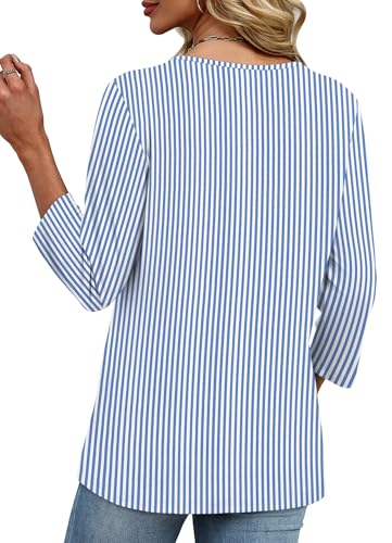 Image of XIEERDUO 3 /4 Length Sleeve Womens Tops V Neck T Shirts Summer Clothes Basic Blouses Dressy Casual 2026 Spring Outfits
