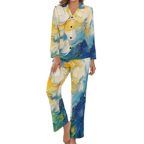 Pyjama imprimé peinture à l'huile | Matière ultra douce et finitions premium