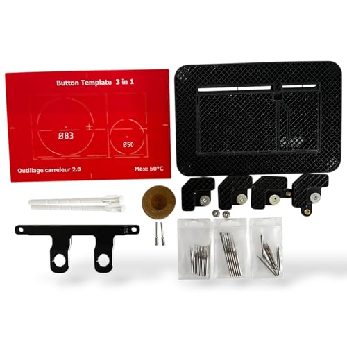 Kit Plaque de Déclenchement à Carreler Toutes Epaisseurs Bâti Support, Bouton Poussoir – Compatible Geberit Sigma – Gabarit Aimanté + Disques & Tiges...