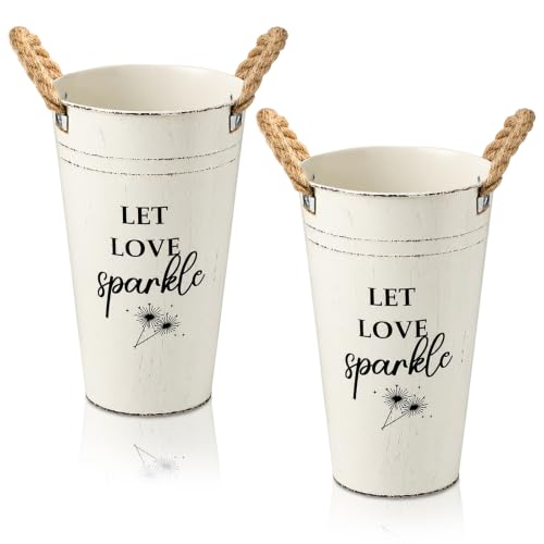 2 Wedding Sparklers Buckets, Classic Style, White, 12.2 Inches