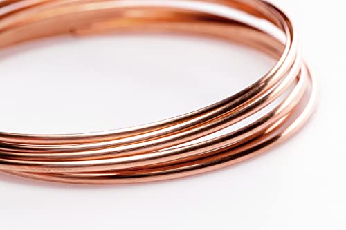 Image of 99.9% Pure Copper Wire, 18 Gauge, Half Round, Dead Soft, 27FT by Craft Wire | 99.9% Pure Copper Wire for Jewelry Making, Wire Wrapping, Pure Copper, CDA #110, 0.51mm Wire, Craft, High Quality Made in USA
