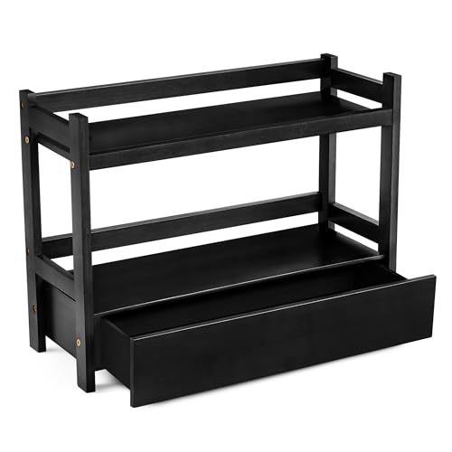 Sorbus Bamboo Bathroom Counter Organizer – 2-Tier Shelf with Hidden