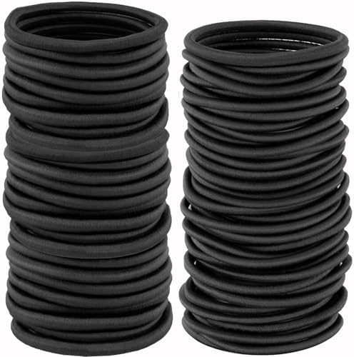 200 Pieces Women Hair Elastics Mini Black And Ombre Hair Elastics Coffee, Metal - Foto 6