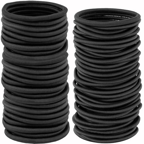 Black Hair Ties, 220 PCS No Damage Elastic Rubber Bands for Thick Thin Hair