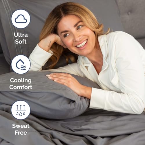 Image of Split Cal King Bed Sheet Set - 5 Piece Split Cal King Sheets - Dark Grey | Ultra-Soft, Breathable & Cooling - Comfy, Wrinkle & Fade Resistant - Fits 8 inch to 16 inch Inch Mattress with Deep Pockets