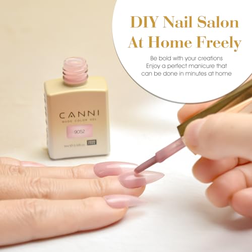 Image of CANNI Jelly Nude Pink Gel Nail Polish, 1Pcs Sheer Clear Pink Gel Polish Translucent Milky Color High Gloss Soak Off U V Nail Manicure Salon DIY