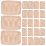 SMASOLO 25 pièces Support Taco Jetable Pâte de Papier Plateau de Service Portable et Sécurisé pour Burritos et Tacos pour Fêtes et Pique-