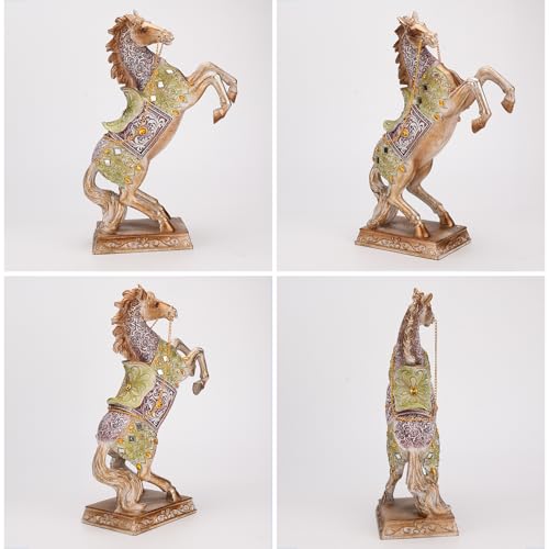 Estatua de Caballo Saltando de Resina Colorida 13'' miniatura 4