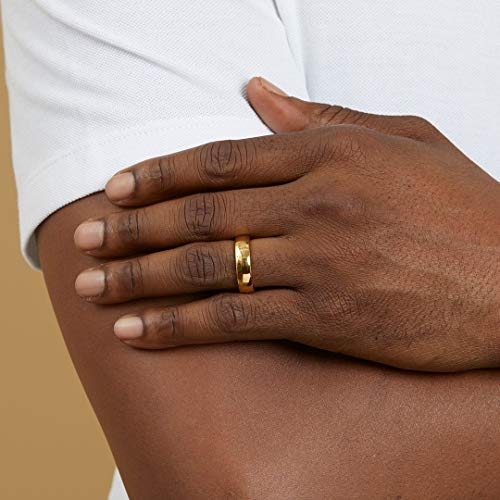 image for TRUMIUM 6mm 24k Gold Plated Tungsten Ring Wedding Band High Polished D