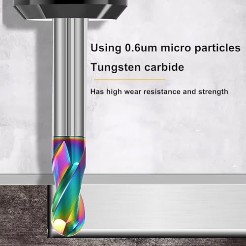 Image of 8mm R4 Extra Long DLC Coated 2-Flute Carbide Ball Nose End Mill, 100mm OAL, Ideal for Aluminum, Copper Alloys & Plastic Machining-High Precision & Wear-Resistant Cutting Tool (1 Pack)