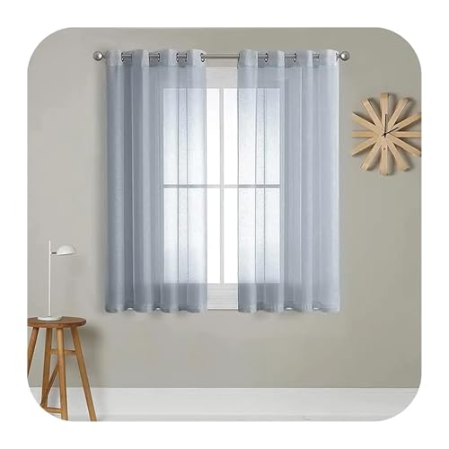 Rideau lin beige gris 137x183 cm à œillets pour salon et chambre