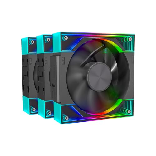 Image of Ant Esports QuartzFlow 3-In-1 120mm ARGB Stackable Case Fan Kit with Forward /Reverse Switch and Wire Free Daisy Chain - Black