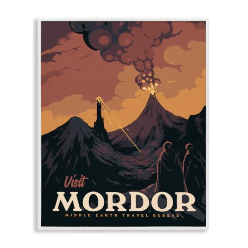 Mordor Volcano Fantasy Literature, 16 x 20 Inch Framed Giclée Print