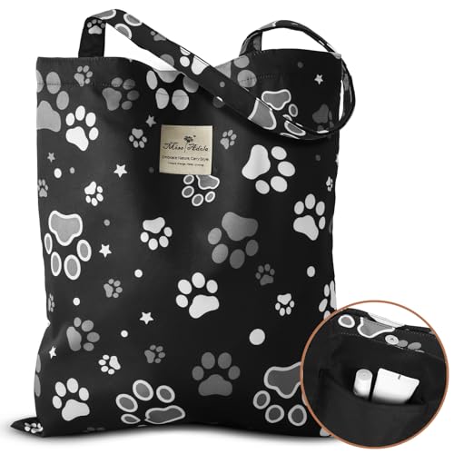 Aesthetic Cotton Tote Bag for Women - Reusable Shoulder Bag with ...