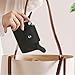BEAMARKER Women Coin Purse with Keychain Black Full Grain Imitation Leather Pouch with Zipper Fashionable Small Keychain Wallet Classic Money Bag Portable Card Holder Change Organizer