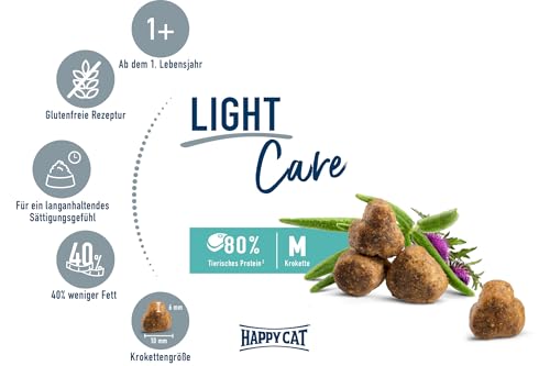 Happy Cat Sensitive Adult Light Katzenfutter 70603 – 1,3 kg Trockenfutter für übergewichtige Katzen