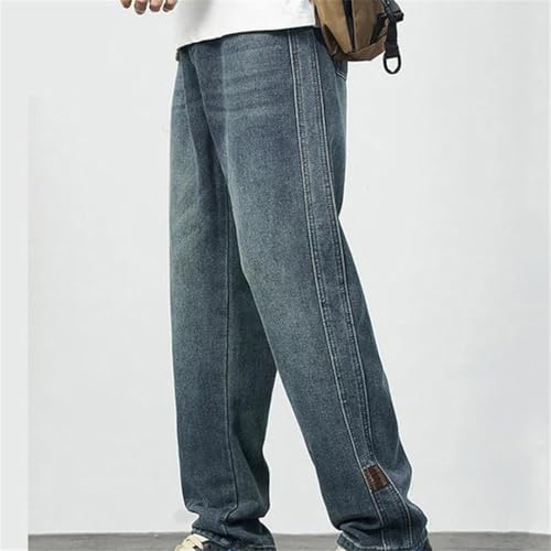 Men's Straight Leg Jeans Korean Retro Style Streetwear High Street Denim Trousers Casual Fit2