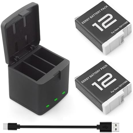 Amazon.com: 2 Pack Battery fit for GoPro-Hero 12 Black, 3-Channel 