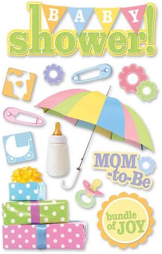Paper House Productions Baby Shower 3D Dimensional Scrapbook Stickers, STDM-0047