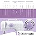 SMOCTAR Nähmaschine für Kinder und Anfänger, Mini Sewing Machine, 12 Stichprogrammen Tragbare Elektrische Nähmaschine, Handnähmaschine Kleine mit LED-Licht mit Fußpedal & Nähset