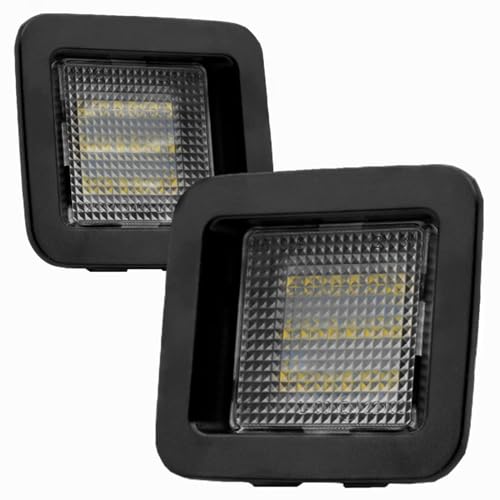 Yankok LED License Plate Lights Compatible with Ford F150 All Models 2015-2020 and F150 Raptor 2017-2020 Thirteenth Generation Black Panel with Clear Lens 6500K 18 SMD Tag Lamp Assembly