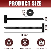 200 Pack Nylon Universal Cable Tie Buckle Zip Tie, Heavy Duty Self-Locking Push Pin with Button Fixion Tools, UV Resistant Plastic Rivet Fasteners for Car Auto Repair (Fender, Bumper, Trunk Liner) — image 2