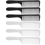 IWOWHERO 6 Stück 6 Stück Herren Friseurkamm Gebogene Haarkämme in Schwarz Weiß Ergonomischer Griff Konturangepasst für Präzises Haarstyling und Herrenhaarschnitte