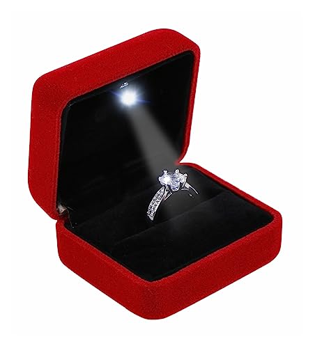 Omeet Velvet Metal Glossy with LED Jewelry Gift Box for
