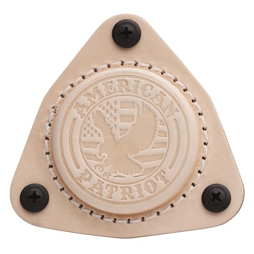 SofHold Gun Magnet Mount for Vehicle & Home Made in USA Hand Crafted Leather Strong Heavy Duty 50lbs Magnet Mount Pistol Rifle Shotgun Holder Magnetic Holster (American Patriot Natural)