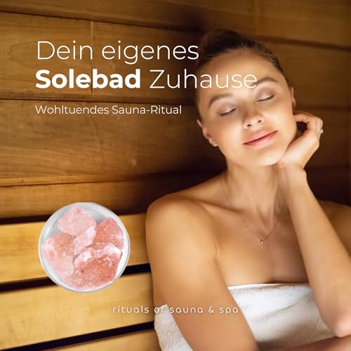 1 kg Himalaya Salzkristalle 2-5cm Brocken – Naturbelassene Salzkristalle aus Himalaya - Pakistan, Saunasalz für Sauna & Solebad, Hochwertiges Ursalz für Wellness & Detox