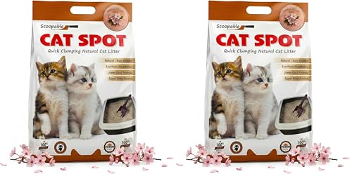 Image of CatSpot Dream Flower Scented Cat Litter - 5kg | Ultra Absorbent, Quick Clumping, Odor Control, Dust-Free Formula for Cats (Pack of 2)