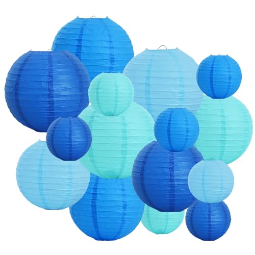 BEISHIDA 16 Pcs Sea Mix Paper Lanterns,Hanging Decorative Chinese Japanese
