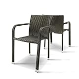 Destiny 2er Set Carlos Braun Stapelsessel Geflechtsessel Sessel Polyrattan Stuhl