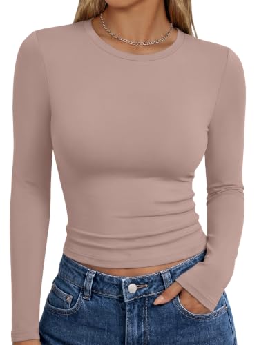Image of Trendy Queen Womens Long Sleeve T Shirts Fall Fashion Basic Y2K Tops 2026