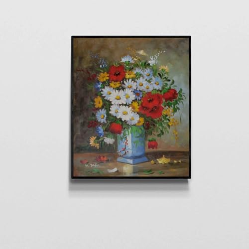 Tableaux floraux en toile de coton motif floral 60 x 50 cm pour mur