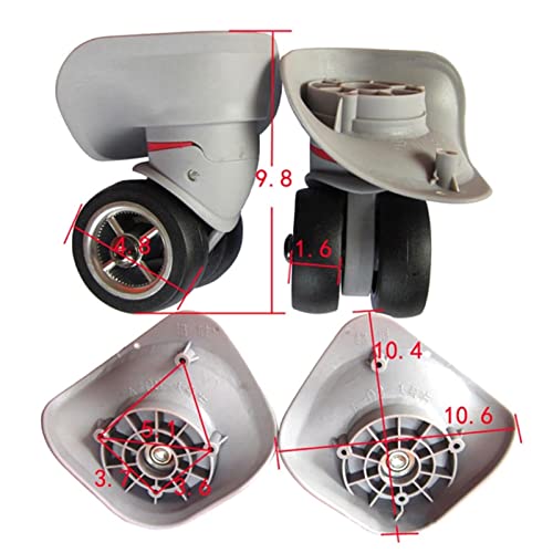 Roulette Valise,Roue Valise 2pcs / Paire Roues pivotantes en Caoutchouc à 360 degrés Rotation Valise de Rechange à roulettes Bagage Case à Bagages Accessoires (Color : GY-M) Cover
