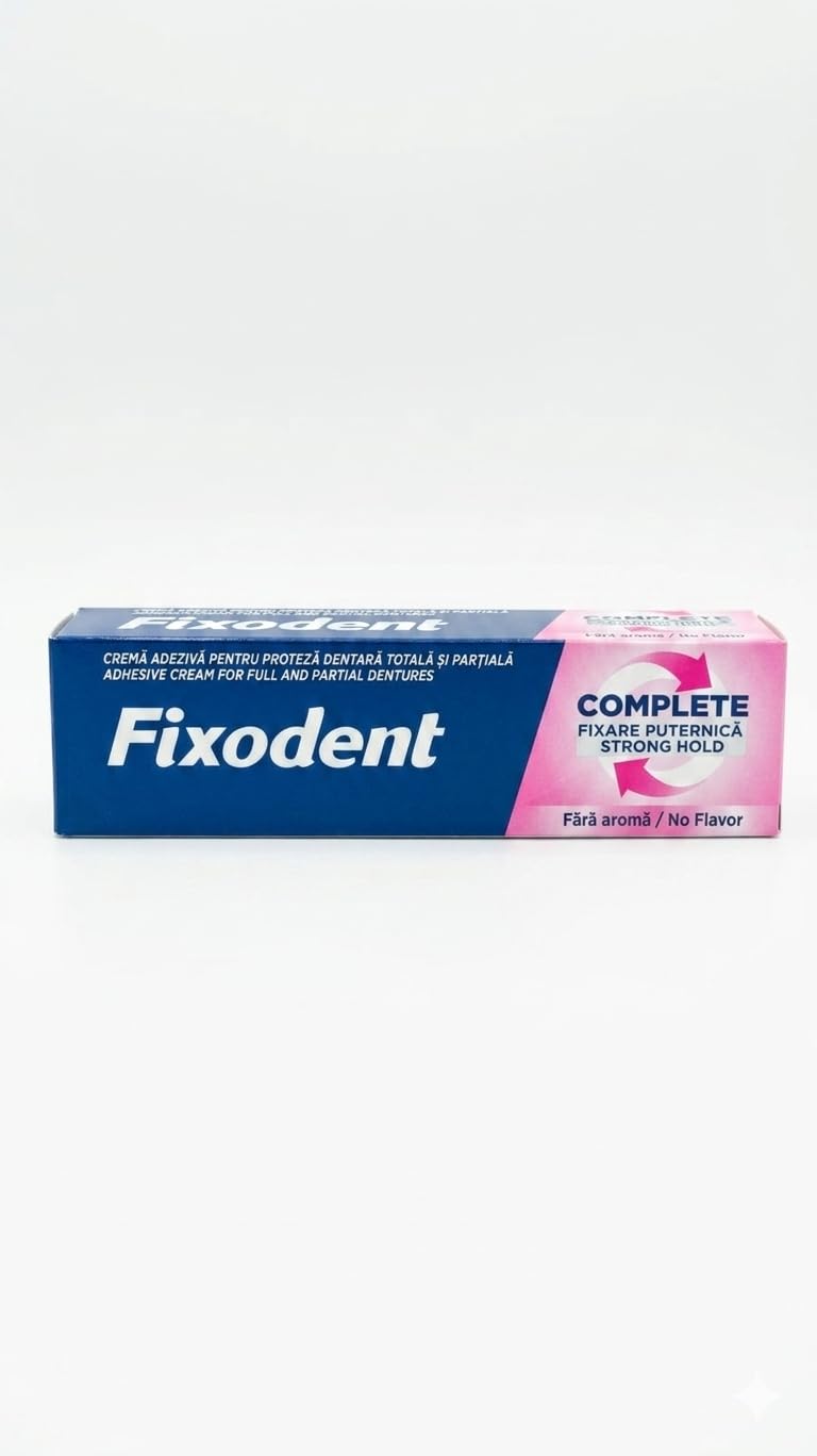 Fixodent Complete Denture Adhesive Cream, Tasteless Strong Hold, 47g, Long-Lasting Hold for Full & Partial Dentures-image-39