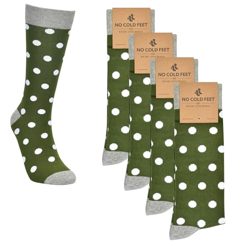 Fun Green Colorful Novelty Socks for Men for Dress Casual Formal Groomsmen Wedding, 4 Pack