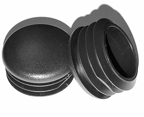 Image of Premium Grade 1 1 /4 Inch Round Plastic Plugs, Extra Durable 14-20 Gauge (20 Pack) Pipe Plug Tubing End Cap, Black Round End Caps, Durable Chair Glide Sliders, Furniture Floor Protection.