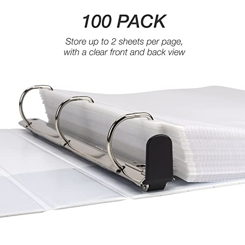 Samsill Sheet Protectors, 8.5X11 Inch Page Protectors, 3 Ring Binder, Standard Weight, Non-Glare Protector, Letter Size, Top Loading, Acid Free, 100 Pack #TOP7